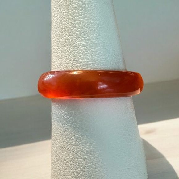 Carnelian Crystal Stone Ring & Carved Heart - Picture 8 of 8